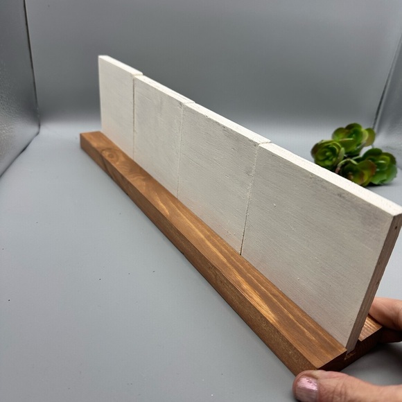 Wooden home decor scrabble tiles on stand - Picture 7 of 9